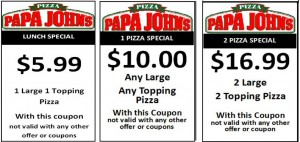Papa Johns promo codes and papa johns Coupons