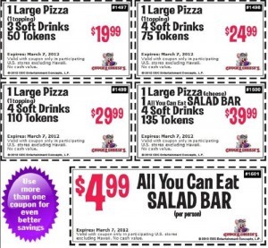 chuck e cheese coupons