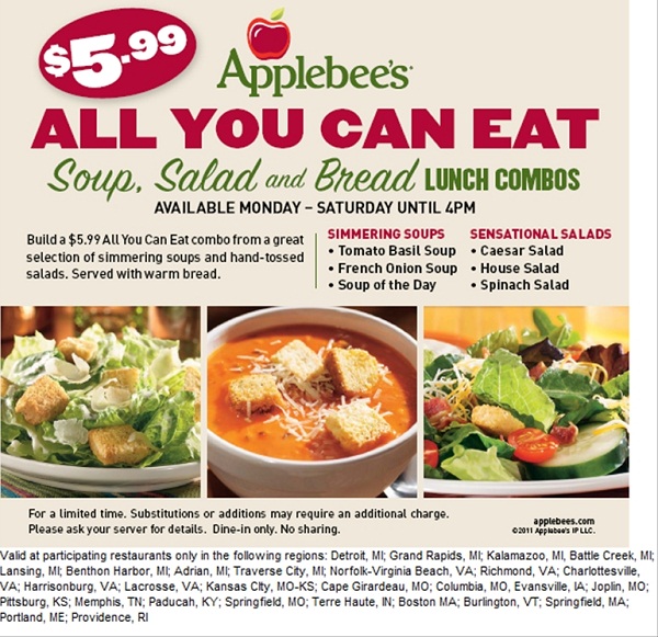 Applebees Coupons And All you can eat Deals 2024